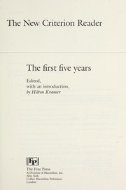 Cover of: The New criterion reader : the first five years