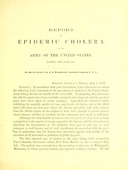 Cover of: Report on epidemic cholera in the Army of the United States, during the year 1866 by J.J. Woodward