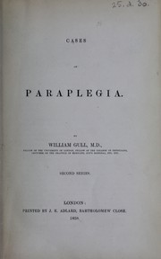 Cover of: Cases of paraplegia