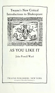Cover of: As you like it by John Powell Ward