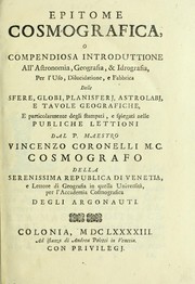 Cover of: Epitome cosmografica by Vincenzo Coronelli
