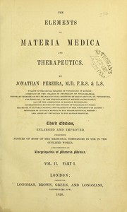 Cover of: The elements of materia medica and therapeutics