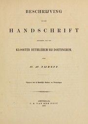 Cover of: Beschrijving van een Handschrift afkomstig van het Klooster Bethlehem bij Doetinchem ...