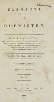 Cover of: Elements of chemistry