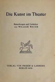 Cover of: Die Kunst im Theater: Bemerkungen und Gedanken