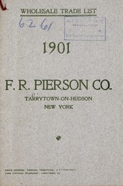 Cover of: Wholesale trade list by F.R. Pierson Co