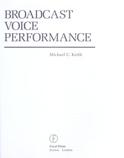 Cover of: Broadcast voice performance by Michael C. Keith
