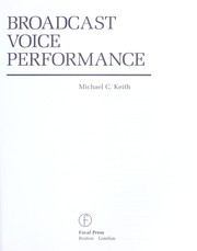 Cover of Broadcast voice performance
