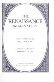 Cover of: The Renaissance imagination : essays and lectures by 