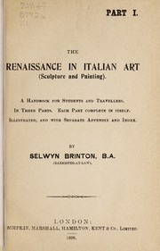 Cover of: The renaissance in Italian art: sculpture and painting : a handbook for students and travellers ...