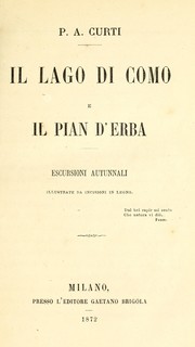 Cover of: Il lago di Como e il pian d'Erba: escursioni autunnali