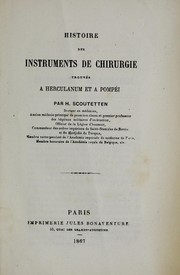 Cover of: Histoire des instruments de chirurgie trouvés à Herculanum et à Pompéi