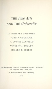 Cover of: The Fine arts and the university