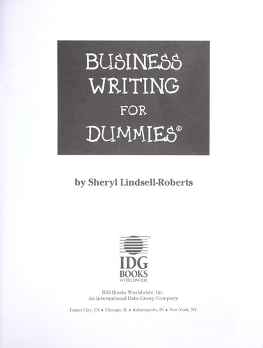 Technical Writing For Dummies by Sheryl Lindsell-Roberts