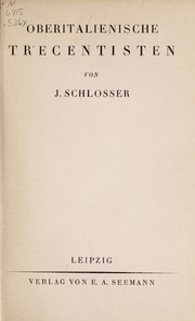 Cover of: Oberitalienische Trecentisten