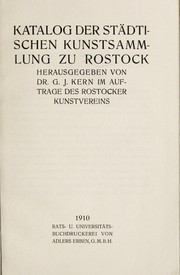 Cover of: Katalog der stÃ¤dtischen Kunstsammlung zu Rostock