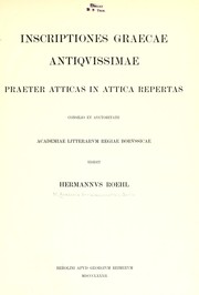 Cover of: Inscriptiones Graecae antiquissimae praeter Atticas in Attica repertas