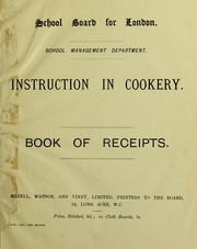 Cover of: Instruction in cookery