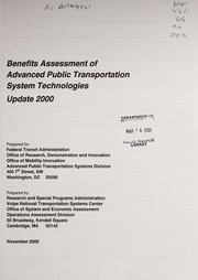 Benefits assessment of advanced public transportation system technologies by Dennis Goeddel