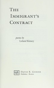 Cover of: The immigrant's contract: poems