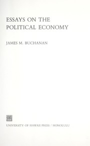 Cover of: Essays on the political economy