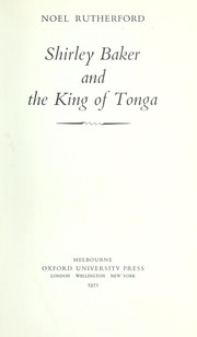 Cover of: Shirley Bakerand the King of Tonga