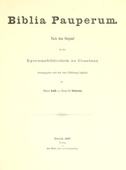 Cover of: Biblia pauperum: nach dem Original in der Lyceumsbibliothek zu Constanz