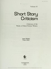 Cover of: Short Story Criticism by Janet Witalec, Janet Witalec