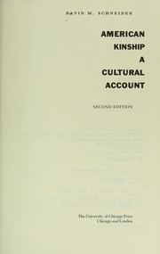 Cover of: American kinship : a cultural account by 