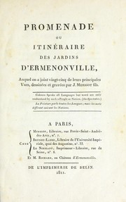 Cover of: Promenade, ou, Itinéraire des jardins d'Ermenonville by J. Mérigot