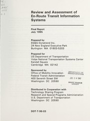 Cover of: Review and assessment of en-route transit information systems