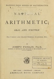 Cover of: National arithmetic; oral and written by Joseph Ficklin