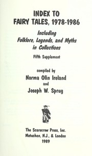 Cover of: Index to fairy tales, 1978-1986, including folklore, legends, and myths in collections