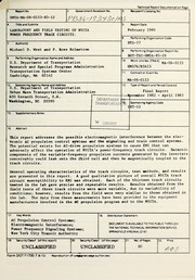 Cover of: Laboratory and field testing of NYCTA power frequency track circuits by Michael D. West, Michael D. West