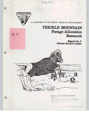 Cover of: Progress report : Trickle Mountain research study [report no. 4]