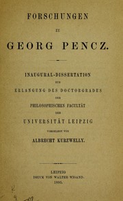 Forschungen zu Georg Pencz by Albrecht Kurzwelly