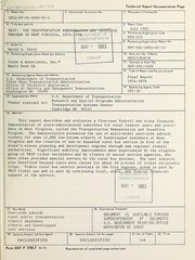 Cover of: Trip, the transportation remuneration and incentive program in West Virginia, 1974-1979: final report