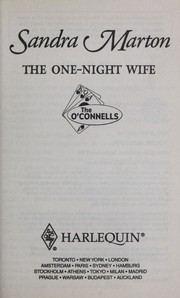 Cover of: THE ONE-NIGHT WIFE: The O'Connells, Book #5