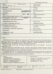 Final report of a 1995 Solectria 4-door sedan into flat frontal barrier at 48.1 kph by Jeffery W. Sankey