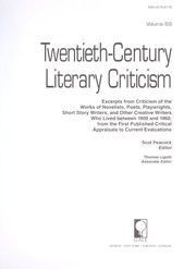Cover of: Twentieth-Century Literary Criticism (Twentieth Century Literary Criticism) by Dziedzic