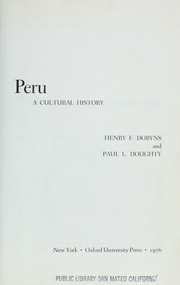 Cover of: Peru: a cultural history