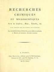 Cover of: Recherches chimiques et microscopiques by Justin Girod-Chantrans