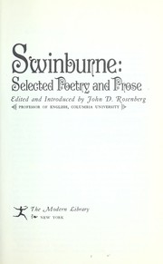 Cover of: Selected poetry and prose.