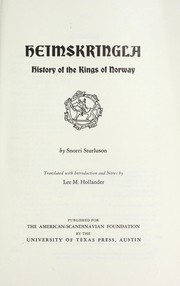 Cover of: Heimskringla; history of the kings of Norway by 