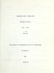 Cover of: Cumberland County, Pennsylvania, abstracts of wills