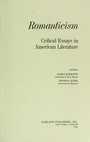 Cover of: Romanticism by editors, James Barbour, Thomas Quirk.