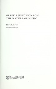 Cover of: Greek reflections on the nature of music