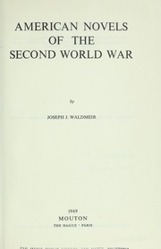 Cover of: American novels of the Second World War.