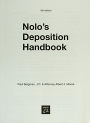 Nolo's deposition handbook by Paul Bergman