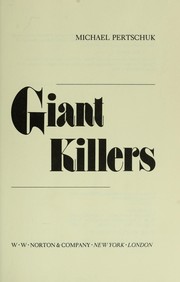 Cover of: Giant killers by Michael Pertschuk